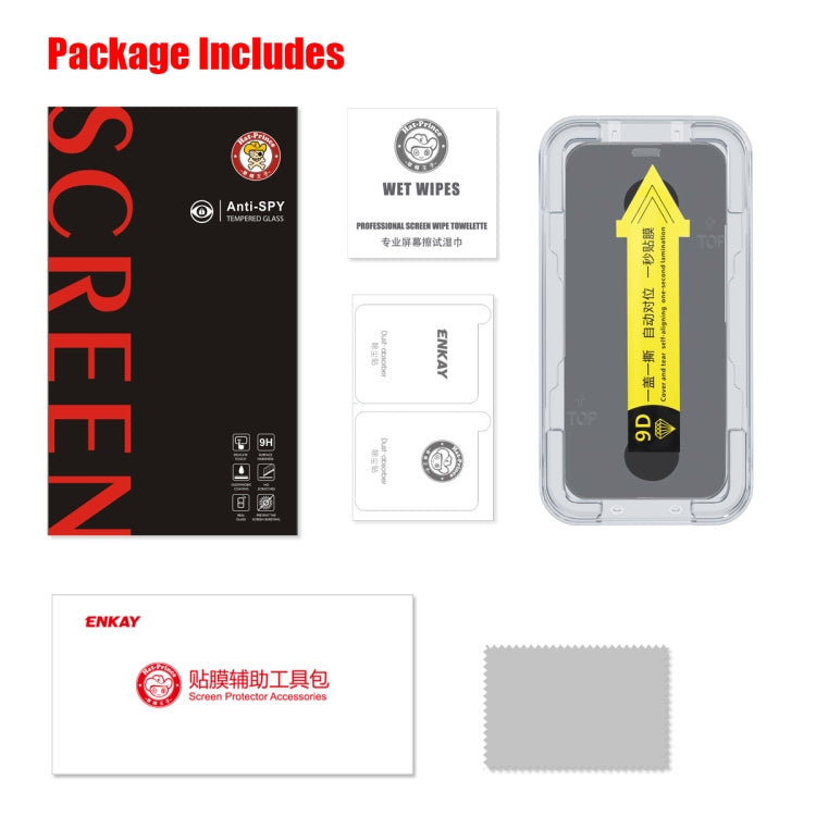 For iPhone 12 mini ENKAY Quick Stick Anti-peeping Tempered Glass Film - iPhone 12 mini Tempered Glass by ENKAY | Online Shopping South Africa | PMC TechLife | Buy Now Pay Later Mobicred