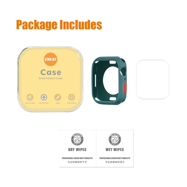 ENKAY  TPU Case  + Full Coverage PET Screen Protector For Apple Watch Series 8 / 7 45mm(Translucent) - Watch Cases by ENKAY | Online Shopping South Africa | PMC TechLife | Buy Now Pay Later Mobicred