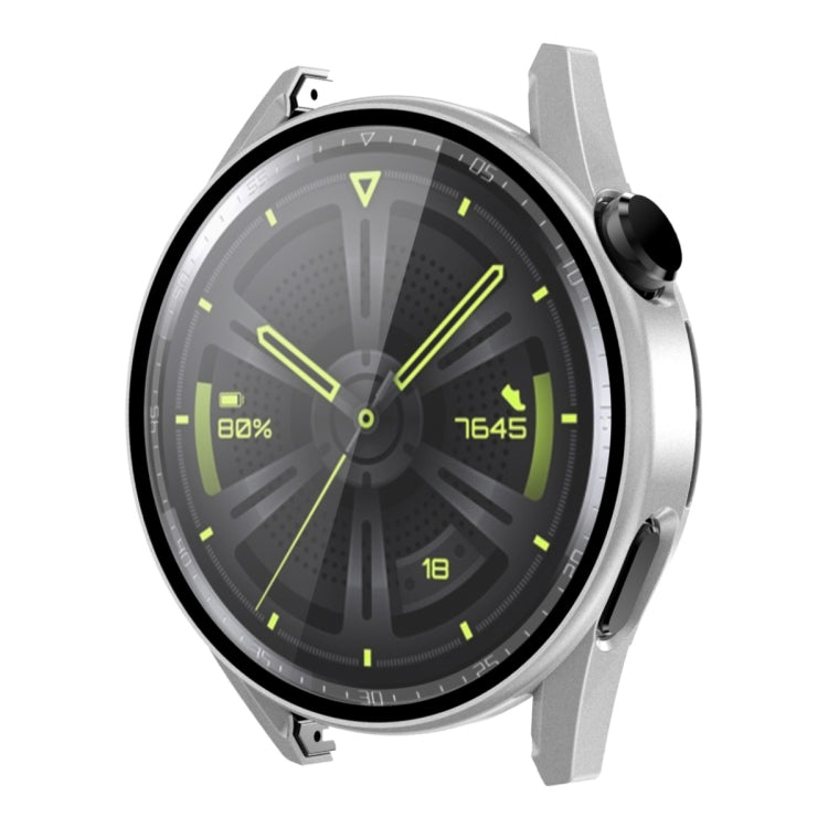 For Huawei Watch GT 3 46mm ENKAY Matte PC Frame + Tempered Glass Protector Case(Silver) - free shipping - PMC TechLife - Order now!