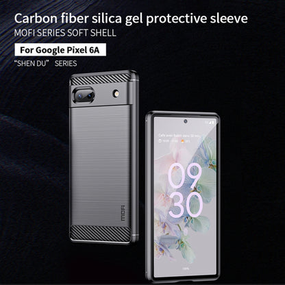 For Google Pixel 6A MOFI Gentleness Brushed Carbon Fiber Soft TPU Case(Blue) - Google Cases by MOFI | Online Shopping South Africa | PMC Jewellery | Buy Now Pay Later Mobicred