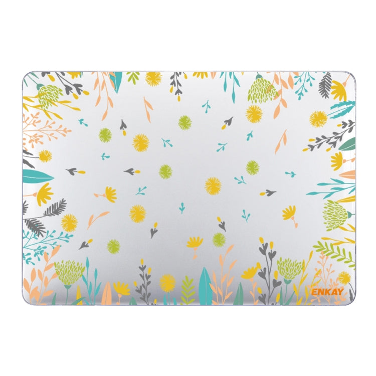 ENKAY Flower Series Pattern Laotop Protective Crystal Case For MacBook Pro 13.3 inch A1706 / A1708 / A1989 / A2159(Dandelion) - MacBook Pro Cases by ENKAY | Online Shopping South Africa | PMC TechLife | Buy Now Pay Later Mobicred