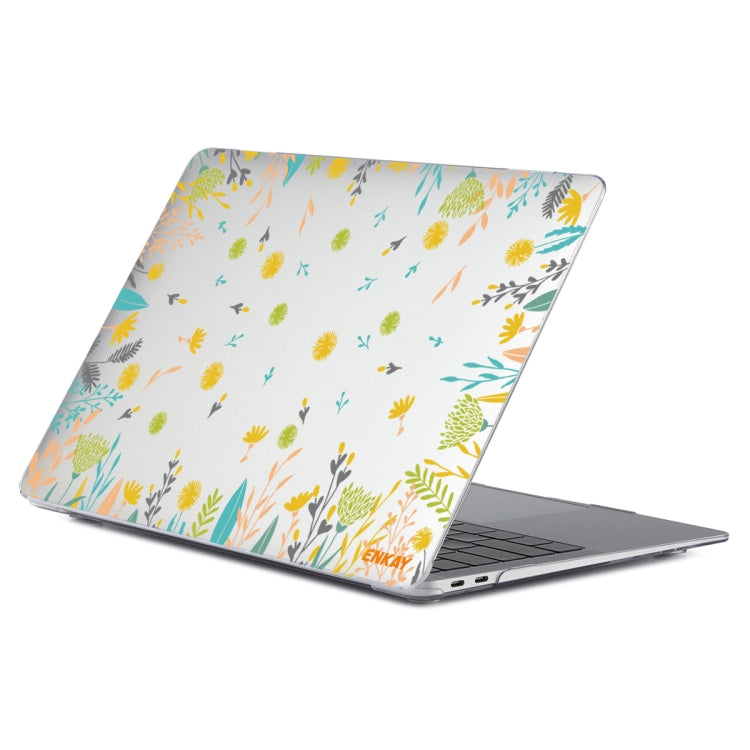 ENKAY Flower Series Pattern Laotop Protective Crystal Case For MacBook Pro 13.3 inch A1706 / A1708 / A1989 / A2159(Dandelion) - MacBook Pro Cases by ENKAY | Online Shopping South Africa | PMC TechLife | Buy Now Pay Later Mobicred