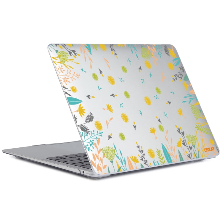ENKAY Flower Series Pattern Laotop Protective Crystal Case For MacBook Pro 13.3 inch A1706 / A1708 / A1989 / A2159(Dandelion) - MacBook Pro Cases by ENKAY | Online Shopping South Africa | PMC TechLife | Buy Now Pay Later Mobicred