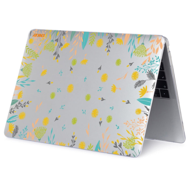 ENKAY Flower Series Pattern Laotop Protective Crystal Case For MacBook Pro 13.3 inch A1706 / A1708 / A1989 / A2159(Dandelion) - MacBook Pro Cases by ENKAY | Online Shopping South Africa | PMC TechLife | Buy Now Pay Later Mobicred