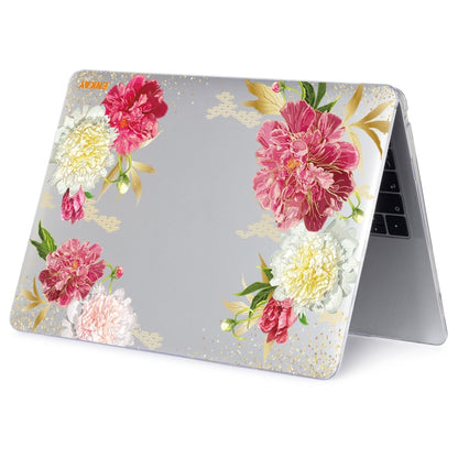 ENKAY Flower Series Pattern Laotop Protective Crystal Case For MacBook Pro 13.3 inch A1706 / A1708 / A1989 / A2159(Paeonia) - MacBook Pro Cases by ENKAY | Online Shopping South Africa | PMC Jewellery