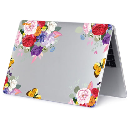 ENKAY Flower Series Pattern Laotop Protective Crystal Case For MacBook Air 13.3 inch A1932 / A2179 / A2337(Rose) - MacBook Air Cases by ENKAY | Online Shopping South Africa | PMC Jewellery