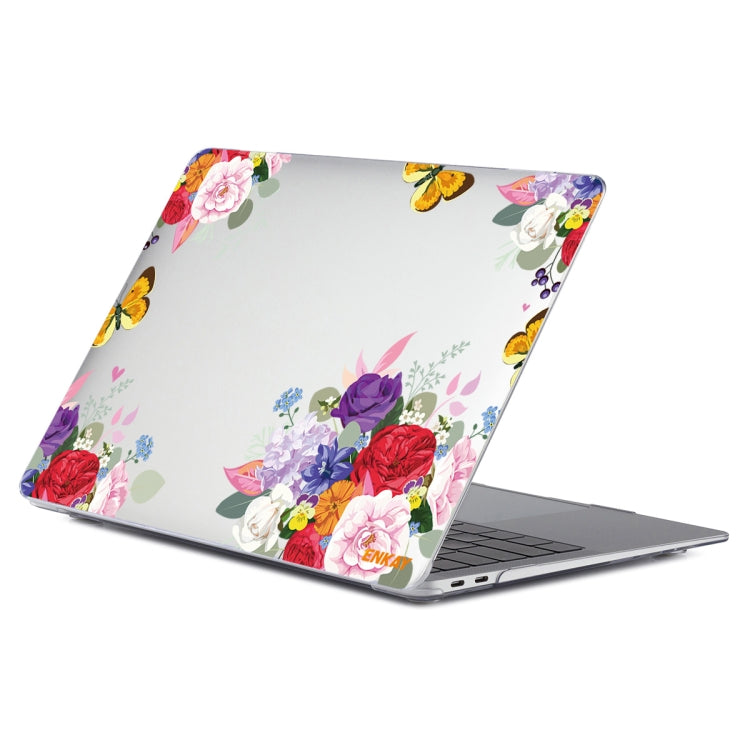 ENKAY Flower Series Pattern Laotop Protective Crystal Case For MacBook Pro 14.2 inch A2442 (2021)(Rose) - MacBook Pro Cases by ENKAY | Online Shopping South Africa | PMC TechLife | Buy Now Pay Later Mobicred