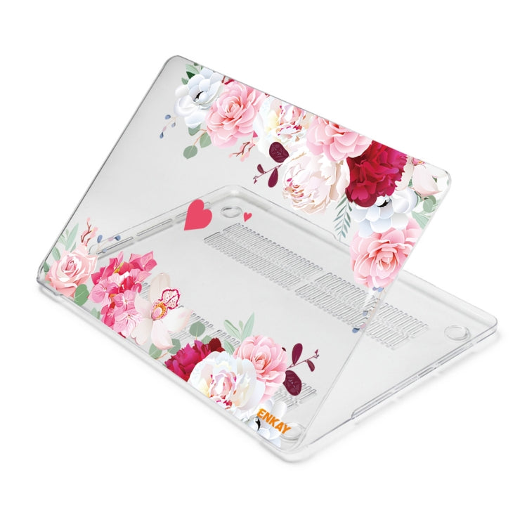 ENKAY Flower Series Pattern Laotop Protective Crystal Case For MacBook Pro 14.2 inch A2442 (2021)(Peony) - MacBook Pro Cases by ENKAY | Online Shopping South Africa | PMC Jewellery