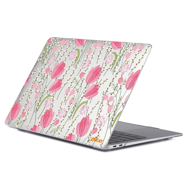 ENKAY Flower Series Pattern Laotop Protective Crystal Case For MacBook Pro 15.4 inch A1707 / A1990(Tulips) - MacBook Pro Cases by ENKAY | Online Shopping South Africa | PMC TechLife | Buy Now Pay Later Mobicred