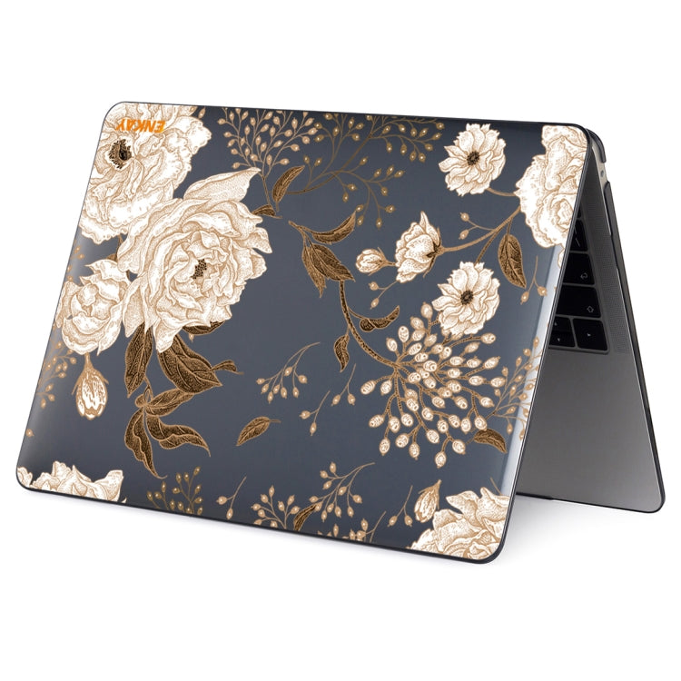 ENKAY Vintage Pattern Series Laotop Protective Crystal Case For MacBook Pro 13.3 inch A2251 / A2289 / A2338 2020(Golden Peony) - MacBook Pro Cases by ENKAY | Online Shopping South Africa | PMC Jewellery