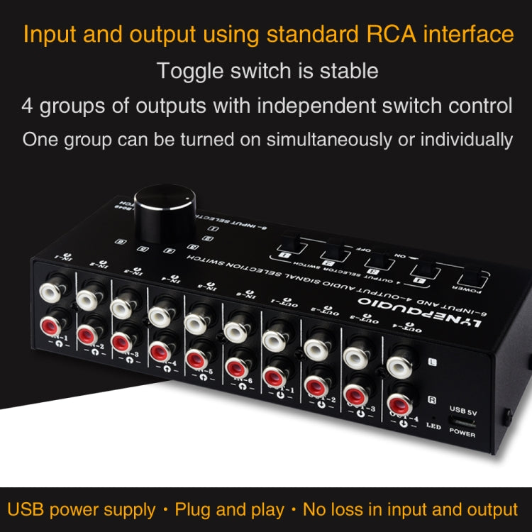 6 In 4 Out RCA Audio Switcher Signal Selector Distribute Device Switch Control -  by PMC TechLife | Online Shopping South Africa | PMC TechLife | Buy Now Pay Later Mobicred