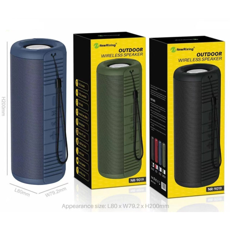 NewRixing NR9019 TWS Portable Stereo Bluetooth Speaker Support TF Card / FM(Black) - free shipping - PMC TechLife - Order now!