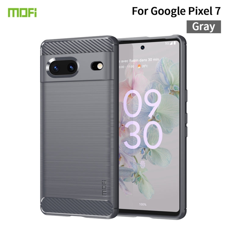 For Google pixel 7 5G MOFI Gentleness Series Brushed Texture Carbon Fiber TPU Phone Case(Gray) - free shipping - PMC TechLife - Order now!