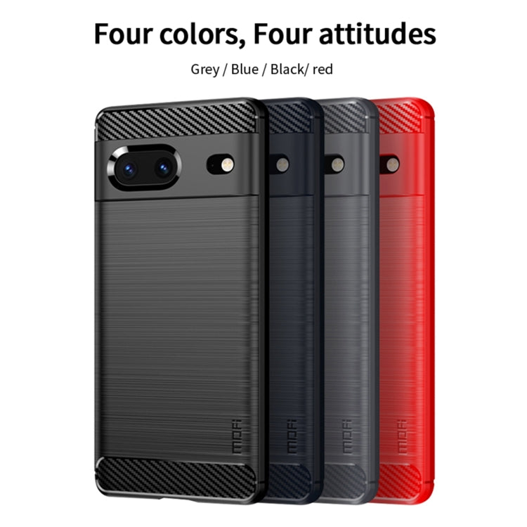 For Google pixel 7 5G MOFI Gentleness Series Brushed Texture Carbon Fiber TPU Phone Case(Gray) - free shipping - PMC TechLife - Order now!
