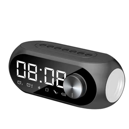 AEC S8 Alarm Clock Bluetooth Speakers with LED Light Support TF / FM(Black) - Desktop Speaker by AEC | Online Shopping South Africa | PMC Jewellery