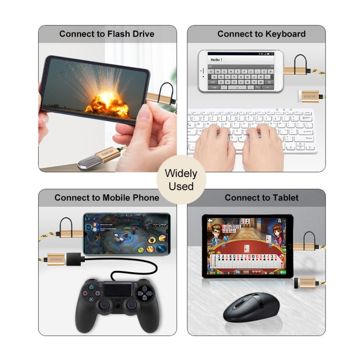 ENKAY ENK-AT113 2 in 1 Type-C / Micro USB to USB 3.0 Nylon Braided OTG Adapter Cable(Black) - OTG Adapter by ENKAY | Online Shopping South Africa | PMC TechLife | Buy Now Pay Later Mobicred