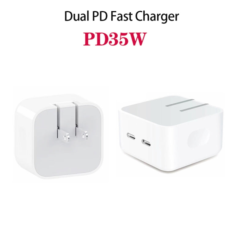 PD 35W Dual USB-C / Type-C Ports Charger for iPhone / iPad Series, US Plug - USB Charger by PMC Jewellery | Online Shopping South Africa | PMC Jewellery