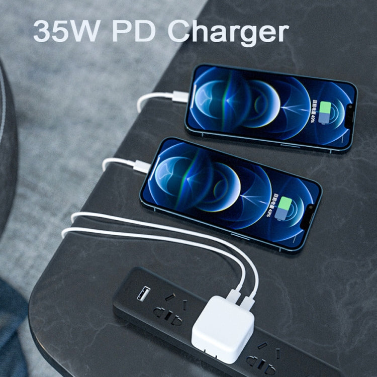 PD 35W Dual USB-C / Type-C Ports Charger for iPhone / iPad Series, UK Plug - free shipping - PMC TechLife - Order now!
