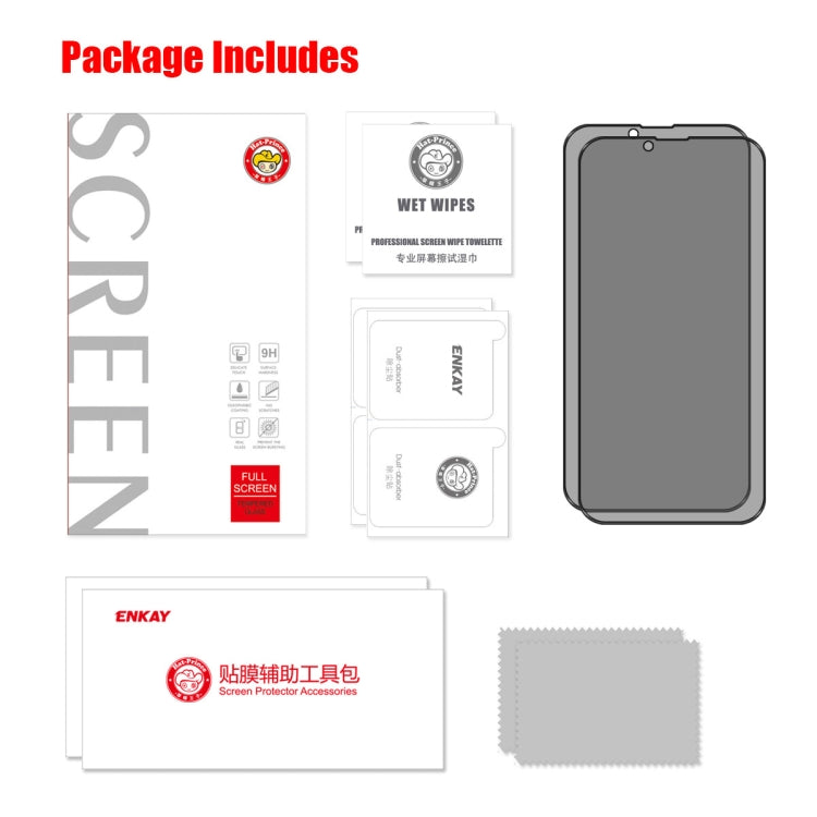 For iPhone 14 Plus 2pcs ENKAY 28 Degree Anti-peeping Tempered Glass Film - iPhone 14 Plus Tempered Glass by ENKAY | Online Shopping South Africa | PMC TechLife | Buy Now Pay Later Mobicred
