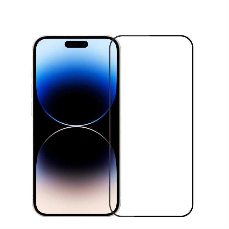 For iPhone 14 Pro PINWUYO 9H 2.5D Full Screen Tempered Glass Film(Black) - iPhone 14 Pro Tempered Glass by PINWUYO | Online Shopping South Africa | PMC TechLife | Buy Now Pay Later Mobicred