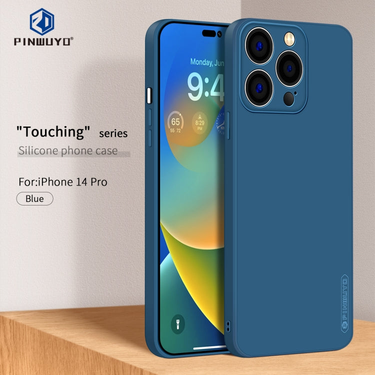 For iPhone 14 Pro PINWUYO Sense Series Liquid Silicone TPU Phone Case(Blue) - iPhone 14 Pro Cases by PINWUYO | Online Shopping South Africa | PMC TechLife | Buy Now Pay Later Mobicred