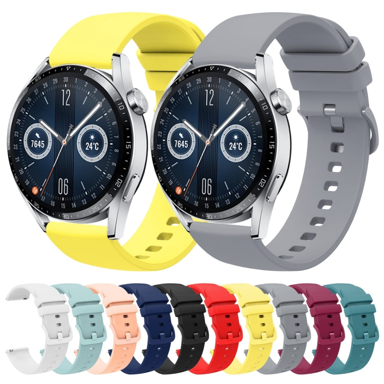 For Huawei Watch GT3 42mm 20mm Solid Color Soft Silicone Watch Band(Navy Blue) - Watch Bands by PMC Jewellery | Online Shopping South Africa | PMC Jewellery | Buy Now Pay Later Mobicred