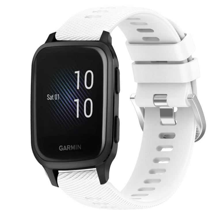 Compatible with Garmin Venu SQ 20mm Solid Color Soft Silicone Watch Band(White) - Watch Bands by PMC TechLife | Online Shopping South Africa | PMC TechLife | Buy Now Pay Later Mobicred