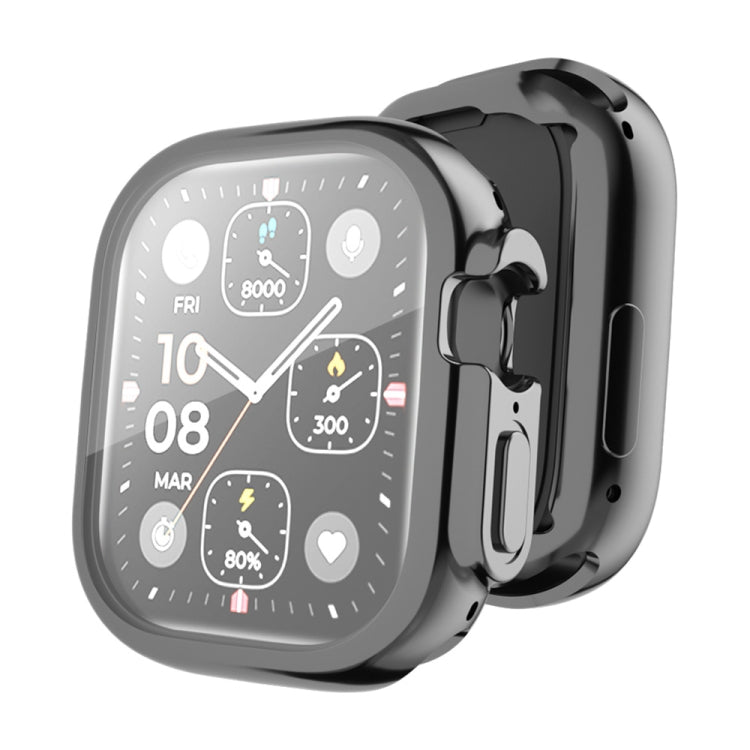 For Apple Watch Ultra / Ultra 2 49mm ENKAY Full Coverage Electroplated Soft TPU Case with Screen Film(Black) - Watch Cases by ENKAY | Online Shopping South Africa | PMC TechLife | Buy Now Pay Later Mobicred
