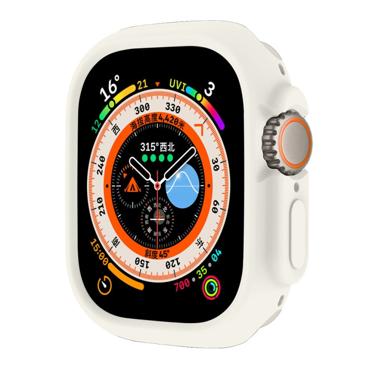 For Apple Watch Ultra 49mm ENKAY Solid Color Protective Soft TPU Frame Case(Beige) - Watch Cases by ENKAY | Online Shopping South Africa | PMC TechLife | Buy Now Pay Later Mobicred