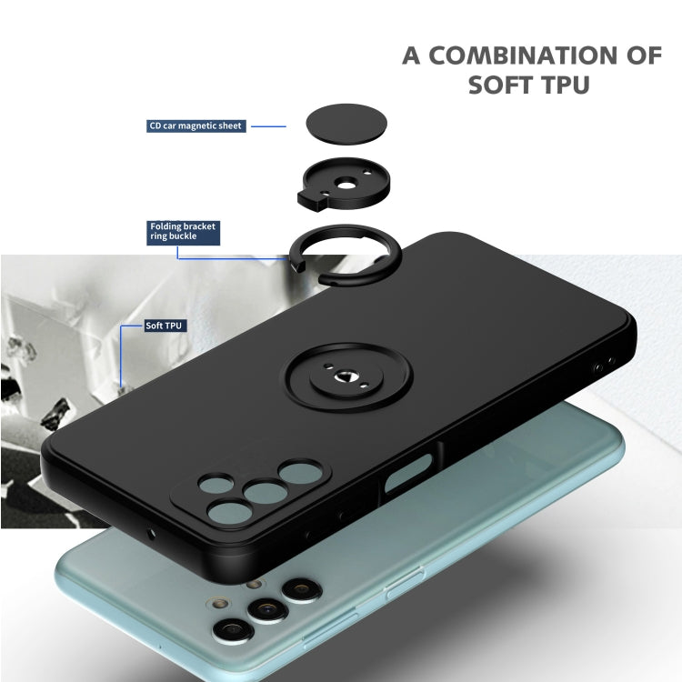 Ring Kickstand Silicone Phone Case For Samsung Galaxy A14 5G(Mint Green) - Galaxy Phone Cases by PMC TechLife | Online Shopping South Africa | PMC TechLife