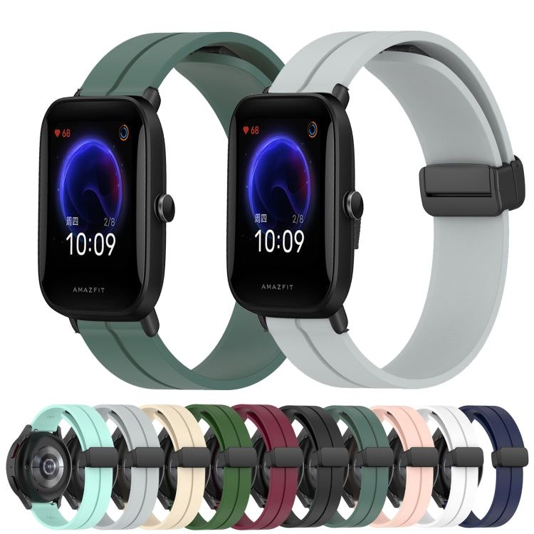 For Amazfit Pop Pro 20mm Solid Color Magnetic Clasp Silicone Watch Band(Midnight Blue) - free shipping - PMC TechLife - Order now!