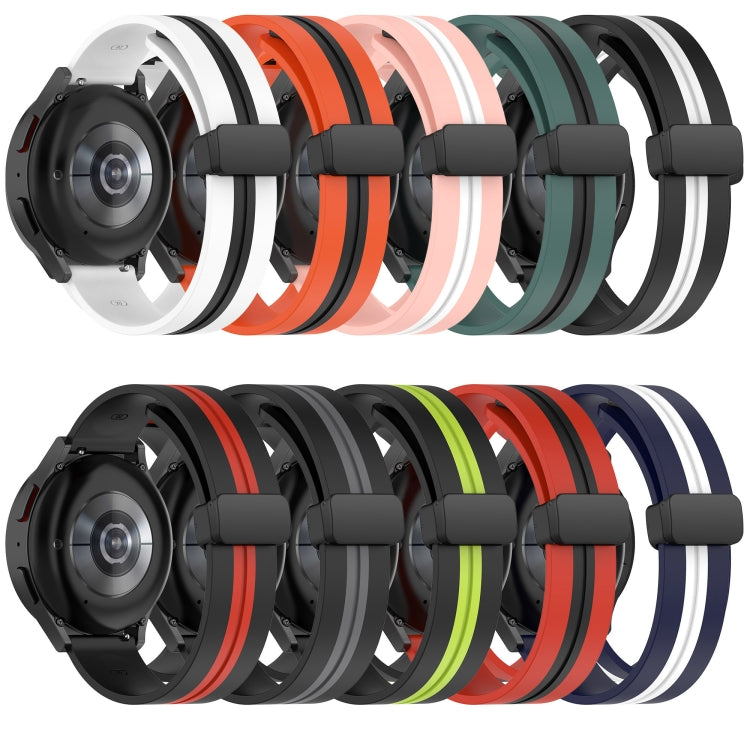 For Amazfit GTS 2 Mini 20mm Folding Magnetic Clasp Silicone Watch Band(White+Black) - free shipping - PMC TechLife - Order now!
