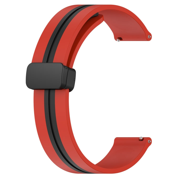 For Amazfit Pop 20mm Folding Magnetic Clasp Silicone Watch Band(Red+Black) - free shipping - PMC TechLife - Order now!
