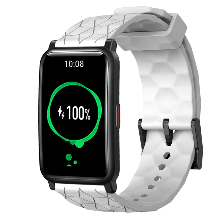 For Honor Watch ES 20mm Football Pattern Solid Color Silicone Watch Band(White) - free shipping - PMC TechLife - Order now!