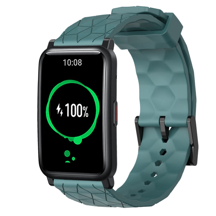 For Honor Watch ES 20mm Football Pattern Solid Color Silicone Watch Band(Rock Cyan) - free shipping - PMC TechLife - Order now!