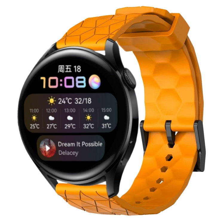 For Huawei Watch 3 22mm Football Pattern Solid Color Silicone Watch Band(Yellow) - free shipping - PMC TechLife - Order now!