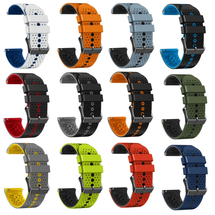 For Amazfit GTR 4 Pro 22mm Perforated Two-Color Silicone Watch Band(Black+Grey) - free shipping - PMC TechLife - Order now!