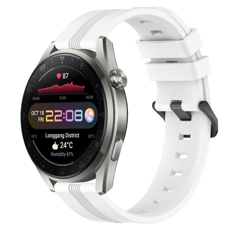 For Huawei Watch 3 Pro 22mm Concave Striped Slicone Watch Band(White) - free shipping - PMC TechLife - Order now!