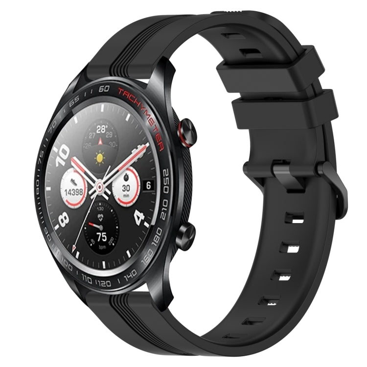 For Honor Watch Dream 22mm Concave Striped Slicone Watch Band(Black) - free shipping - PMC TechLife - Order now!