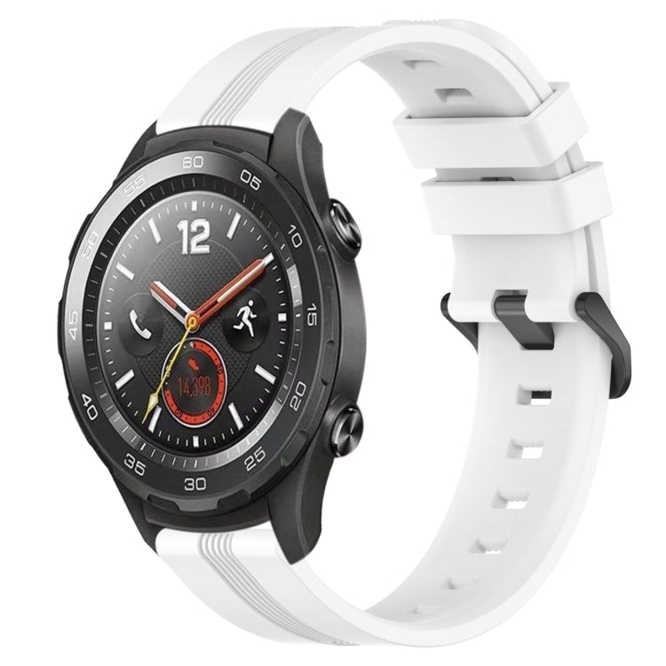 For Huawei Watch 2 20mm Concave Striped Slicone Watch Band(White) - free shipping - PMC TechLife - Order now!
