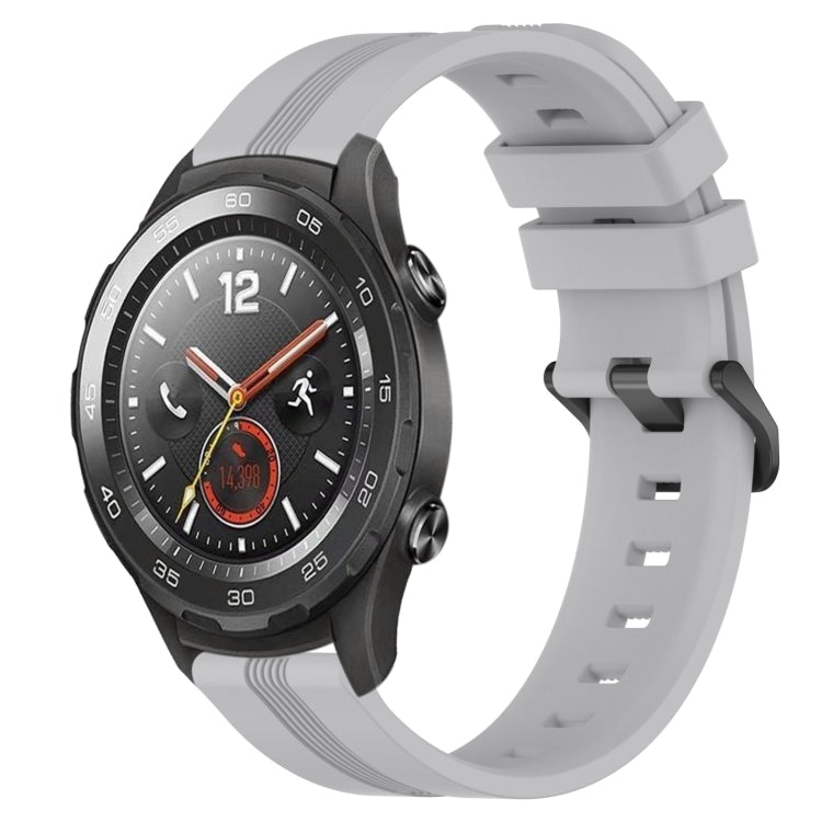 For Huawei Watch 2 20mm Concave Striped Slicone Watch Band(Grey) - free shipping - PMC TechLife - Order now!