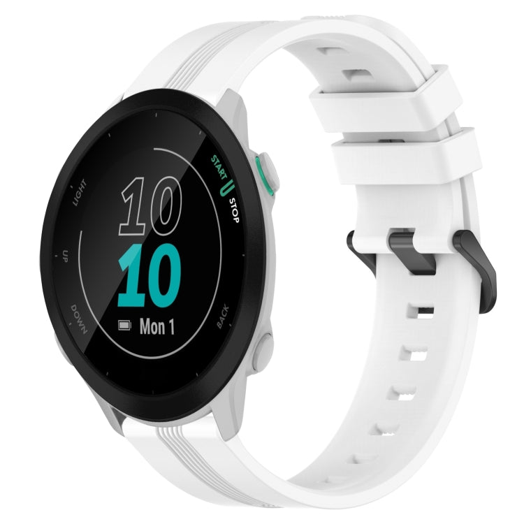 Compatible with Garmin Compatible witherunner 55 20mm Concave Striped Slicone Watch Band(White) - free shipping - PMC TechLife - Order now!