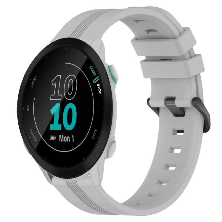 Compatible with Garmin Compatible witherunner 55 20mm Concave Striped Slicone Watch Band(Grey) - free shipping - PMC TechLife - Order now!