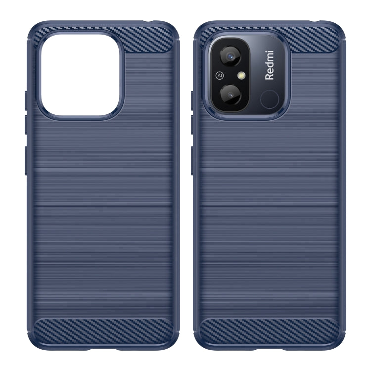 For Xiaomi Redmi 12C Brushed Texture Carbon Fiber TPU Phone Case(Blue) - free shipping - PMC TechLife - Order now!