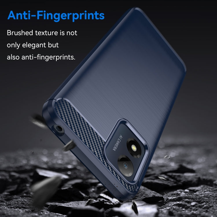 For Motorola Moto E13 Brushed Texture Carbon Fiber TPU Phone Case(Blue) - free shipping - PMC TechLife - Order now!