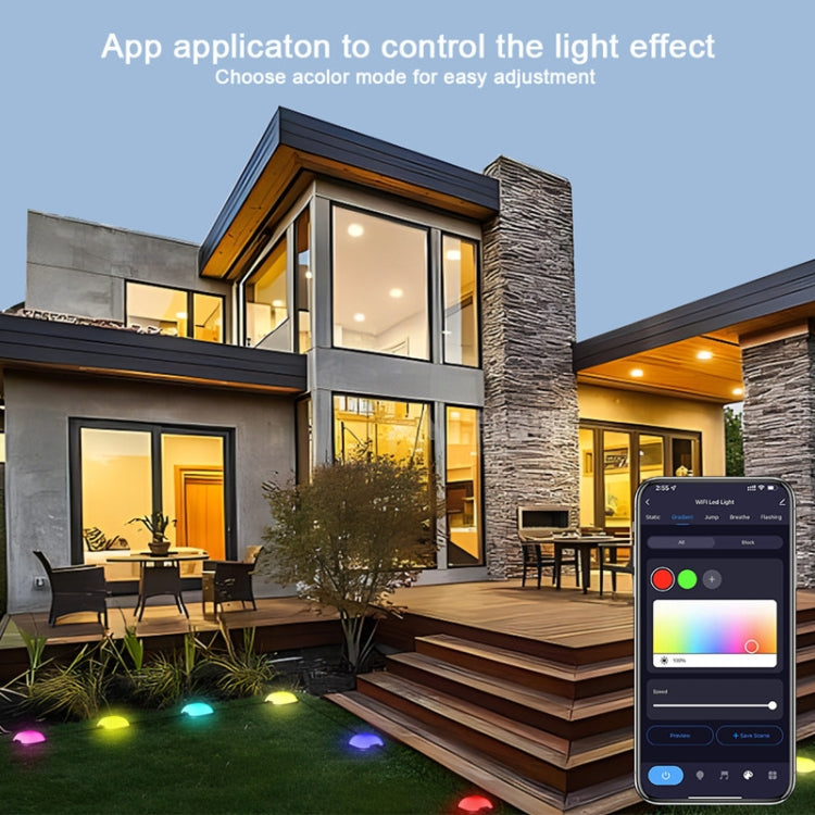 CP01 Outdoor WIFI Smart APP Control Garden Lamp Music Sync Outdoor Ground Lights(EU Plug) - Buried Lights by PMC Jewellery | Online Shopping South Africa | PMC Jewellery