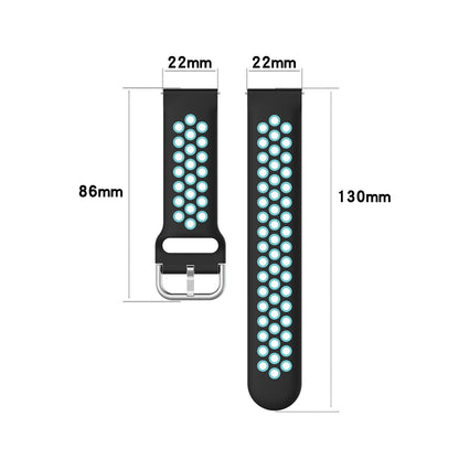 For Xiaomi Watch S1 Active 22mm Perforated Breathable Sports Silicone Watch Band(Olive Green+Black) - Smart Wear by PMC Jewellery | Online Shopping South Africa | PMC Jewellery