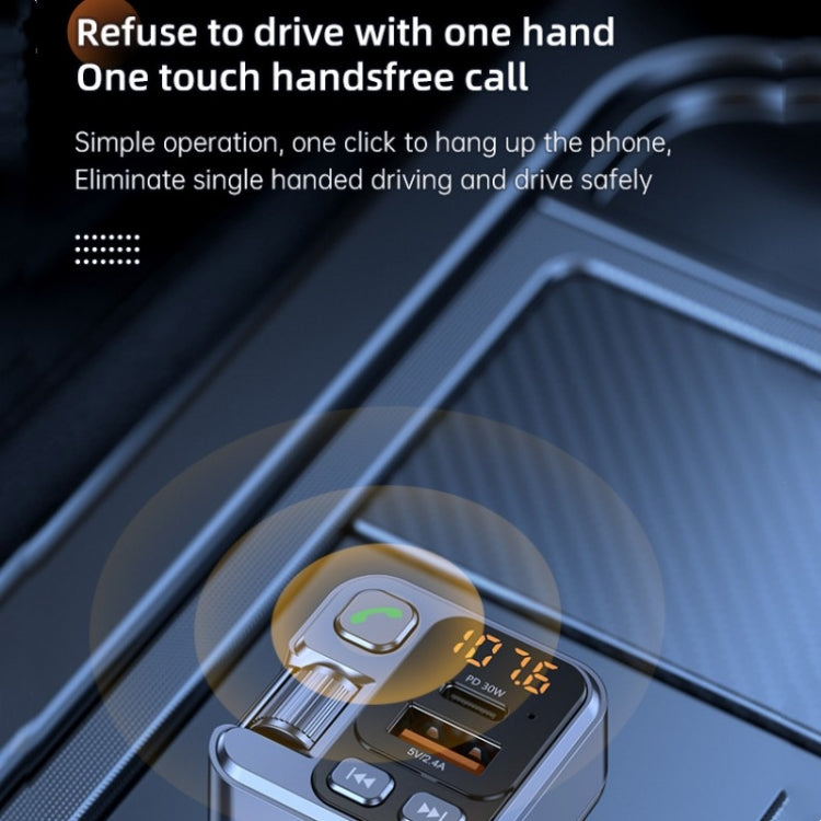 T16 MP3 Player Fast Charger Wireless Bluetooth 5.1 FM Transmitter Hands Free Car Kit - Bluetooth Car Kits by PMC TechLife | Online Shopping South Africa | PMC TechLife