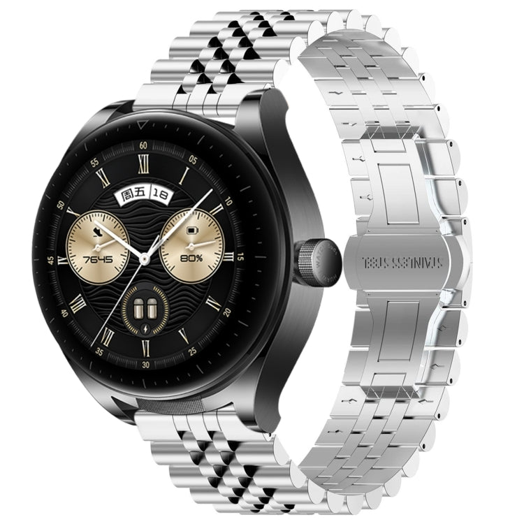 For Huawei Watch Buds Five Bull Half Round Stainless Steel Watch Band + Strap Removal Tool(Silver) -  by PMC TechLife | Online Shopping South Africa | PMC TechLife