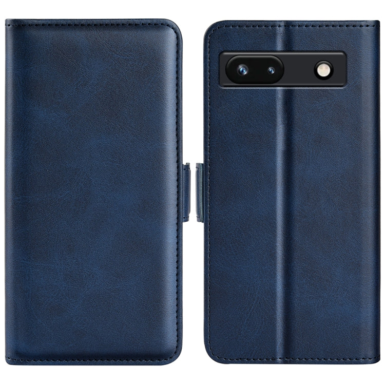 For Google Pixel 7a Dual-side Magnetic Buckle Leather Phone Case(Dark Blue) - free shipping - PMC TechLife - Order now!